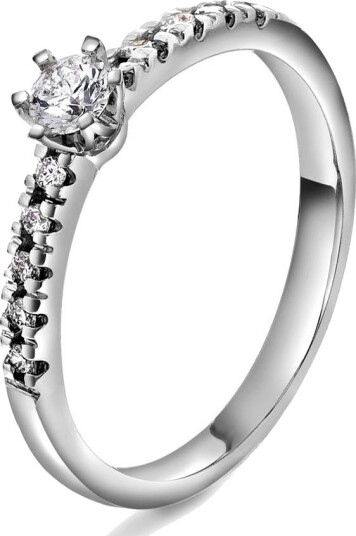 Vida By Pan Jewelry Vida ring i gull med dia 0,20 ct TWS størrelse Vida ring i hv. gull med dia 0,20 ct TWS 58