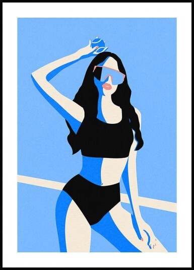 Blue Sport Girl Plakat / 70x100cm