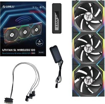Lian Li UNI FAN SL Wireless 120mm 3-Pack 12RSL1W3B Lian Li UNI FAN SL Wireless 120mm 3-Pack 12RSL1W3B