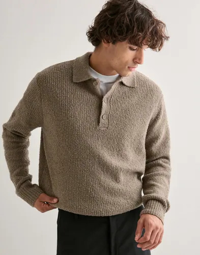 Only & Sons Onsdale Life Rlx Ls Polo Knit Noos Langermet poloskjorte Beige