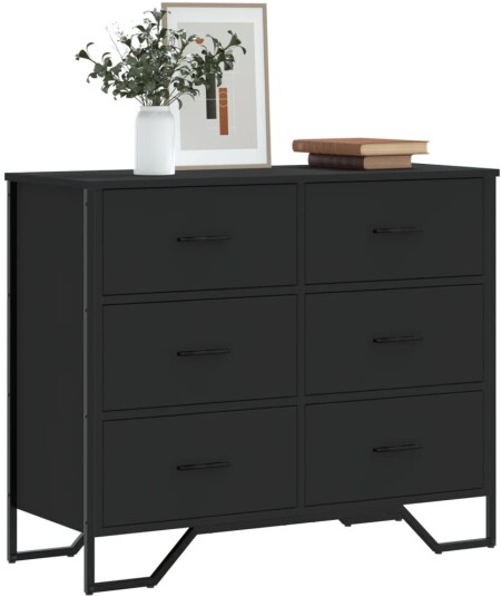 Kommode svart 91x35,5x74,5 cm konstruert tre