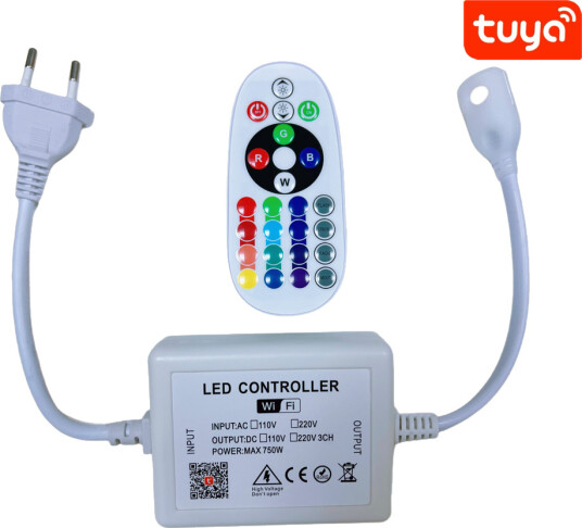 230V RGB WIFI Smart Home CLIP ON controller   Inkl. endestykke til 230V minnefunksjon 50 m