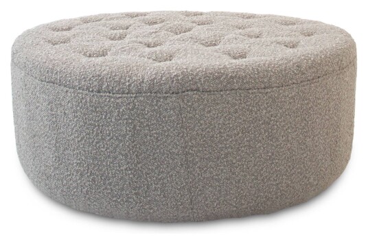 Njordec Dimple puff, grå boucle, Ø100 Unoliving