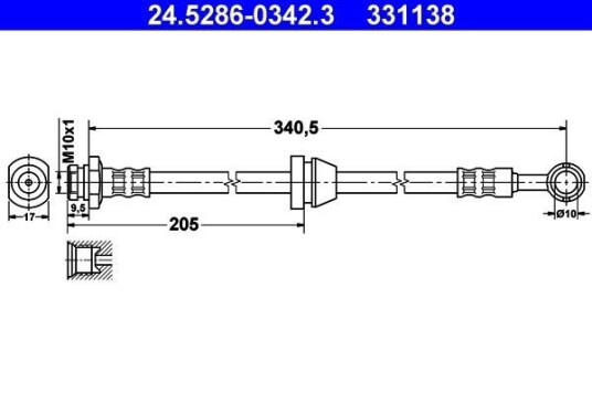 Bremseslange ATE 24.5286 0342.3 Bremseslange ATE 24.5286 0342.3