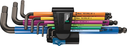 Wera 950/9 L-formet Unbrakonøkkelsett i Multicolor med BlackLaser 9 deler