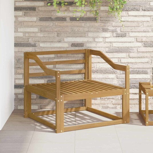 vidaXL Ute Midt Sofa Solid akasietre Hvit