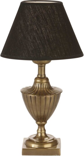 PR Home Pollino bordlampe Antikmessing/svart skjerm 33 cm Natur
