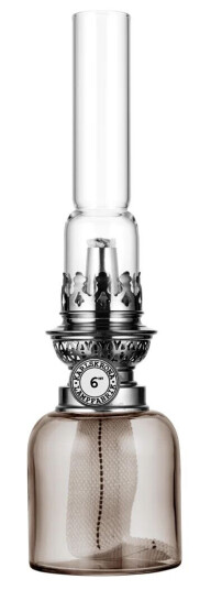 Karlskrona Lampfabrik Koholmen fotogenlampe røykfarget