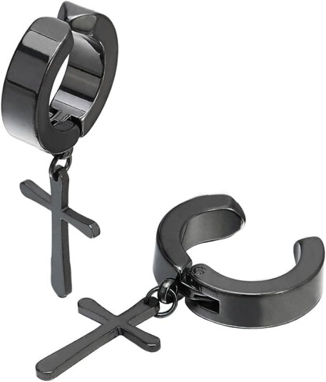 Clip on øredobber svart CROSS