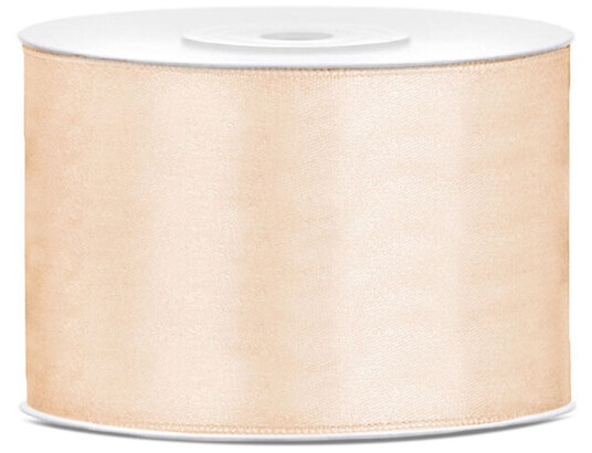 PartyDeco Satengbånd Cream - 50 mm x 25 m