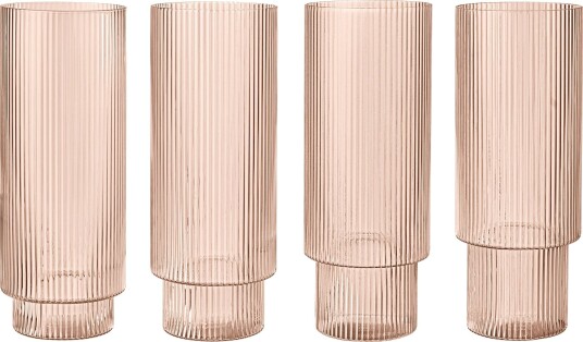 Ripple Longdrinkglass 4-pk, Blush