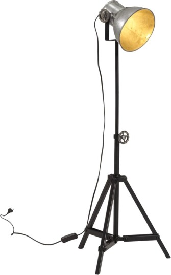 Gulvlampe 25 W vintage sølv 35x35x65/95 cm E27 Gulvlampe 25 W vintage sølv 35x35x65/95 cm E27