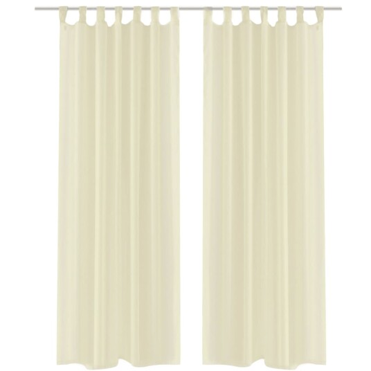 vidaXL Gjennomsiktige Gardiner Krem 140 x 175 cm 2 stk