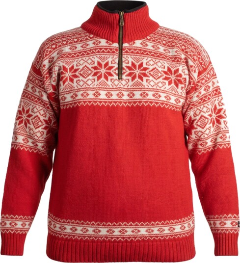 House of Yarn Hygge Unisex Genser med Glidelås Str. XL 506-184F2044 Rød