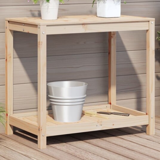 Pottebord med hylle 82,5x50x75 cm heltre furu Pottebord med hylle 82,5x50x75 cm heltre furu