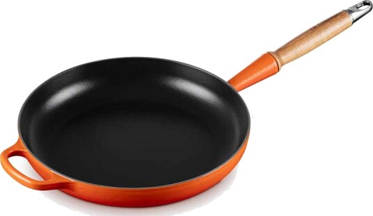 Støpejernspanne m/Trehåndtak 28cm Volcanic