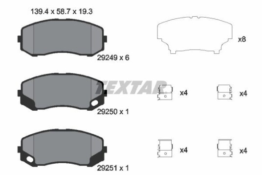Bremseklosser TEXTAR 2924901