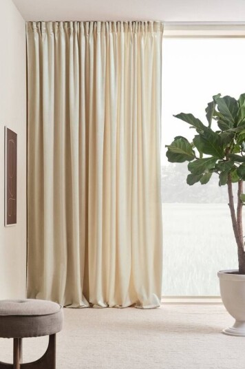 Jotex SIMONE RECYCLED gardin med multifunksjonsbånd 1 lengde - ekstra bred Greige 1688163-03-31 1688158-02-220