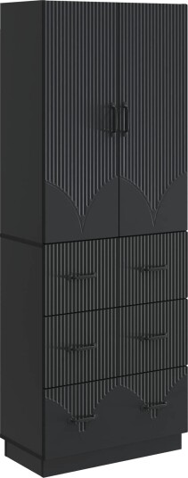 vidaXL Skapsett 2 pcs Svart 66 x 34,5 x 87 cm Konstruert tre vidaXL Skapsett 2 pcs Svart 66 x 34,5 x 87 cm Konstruert tre