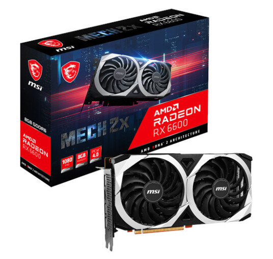 MSI Radeon RX 6600 MECH 2X 8GB GDDR6 - 8GB GDDR6 RAM - Grafikkort