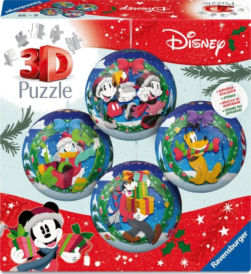 Ravensburger 4 Disney Christmas Baubles In One Box MULTI COLOURED One Size Ravensburger 4 Disney Christmas Baubles In One Box MULTI COLOURED One Size
