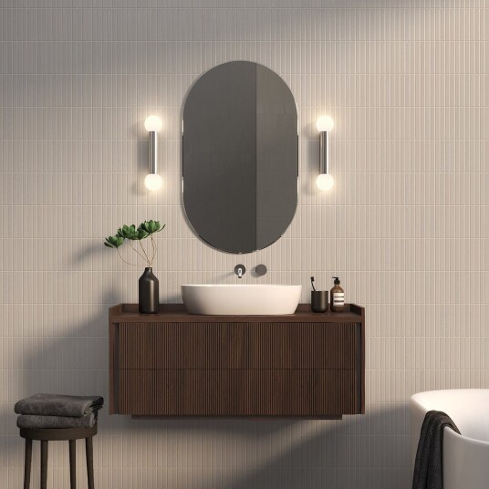 Astro Lighting Ortona Twin vegglampe IP44 - Polert Krom/Opal Astro Lighting Ortona Twin vegglampe IP44 - Polert Krom/Opal