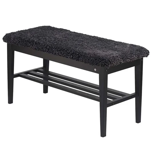 Oscarssons Möbel Nadja Bench Svartbeiset eik/safeskinn brun Oscarssons Möbel Nadja Bench Svartbeiset eik/safeskinn brun