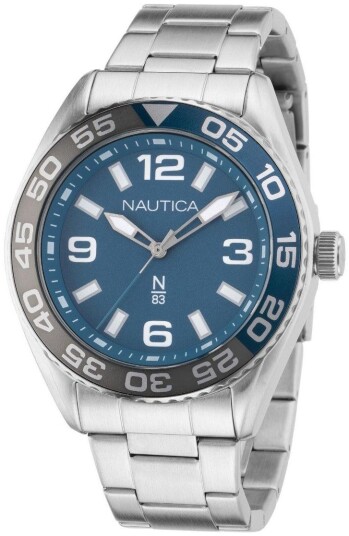 Nautica Herreklokke NAPFWS307 N83 Blå/Stål Ø44 mm