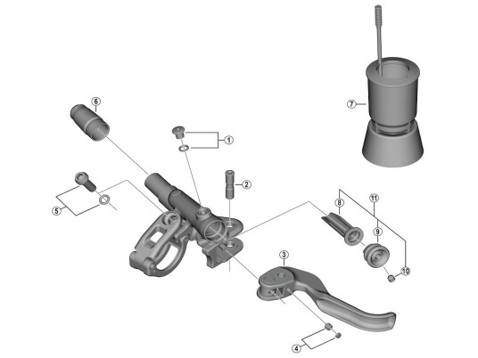 Shimano XTR membranenhet til bremsegrep modell BL M9100