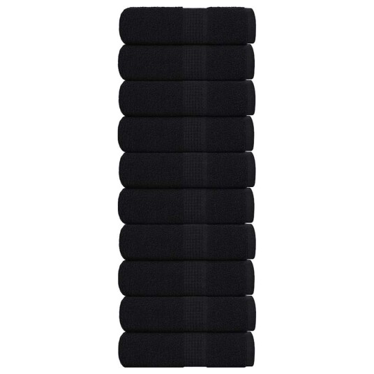 Vaskehåndklær FROGN 10 stk svart 30x30 cm 360 gsm Vaskehåndklær FROGN 10 stk svart 30x30 cm 360 gsm