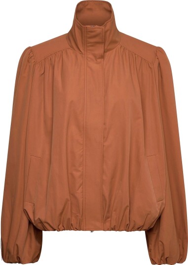 Monki Oversized Funnel‑Neck Track Jacket BROWN MEDIUM DUSTY L