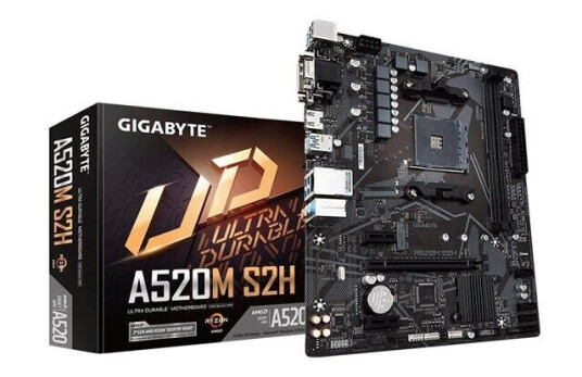 Gigabyte A520M S2H Micro-ATX Hovedkort med AM4 Socket og DDR4 RAM Gigabyte A520M S2H Micro-ATX Hovedkort med AM4 Socket og DDR4 RAM