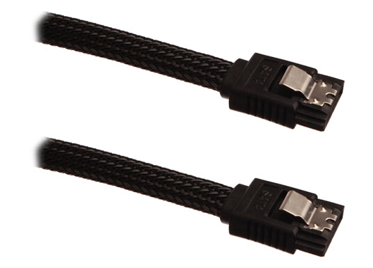 DUTZO Sleeved SATA Cable - Svart - 0.17 m
