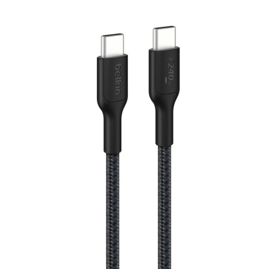 Belkin 240W USB-C ladekabel 3m Flettet Sort Belkin 240W USB-C ladekabel 3m Flettet Sort