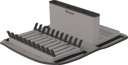 Outwell Dunton Foldable Dish Rack With Sponge Drain Grey One Size