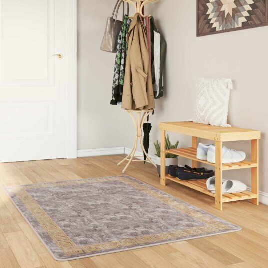 Teppe Runner MARSA Grå 80 x 200 cm Polyester og PVC