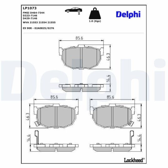 Bremseklosser DELPHI LP1073