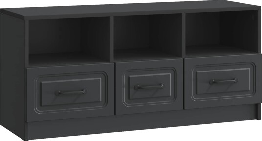 TV skap med skuff Svart 102 x 34,5 x 47 cm Konstruert tre TV skap med skuff Svart 102 x 34,5 x 47 cm Konstruert tre