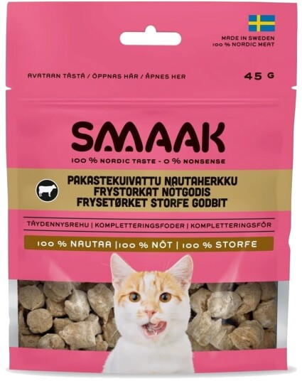 Smaak Cat Frysetørkede Kattegodbiter Storfe 45 G