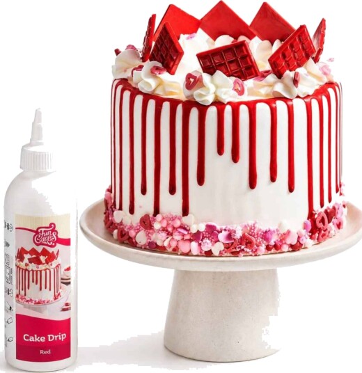 Funcakes Choco Drip Rød 180g 