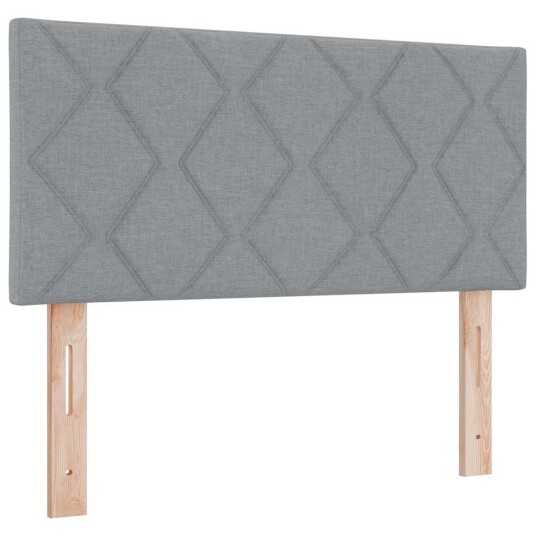 Box Spring Seng med Madrass Lys Grå 100x200 cm Stoff