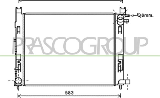 PRASCO DA226R003 Radiator, motorkjøling PRASCO DA226R003 Radiator, motorkjøling