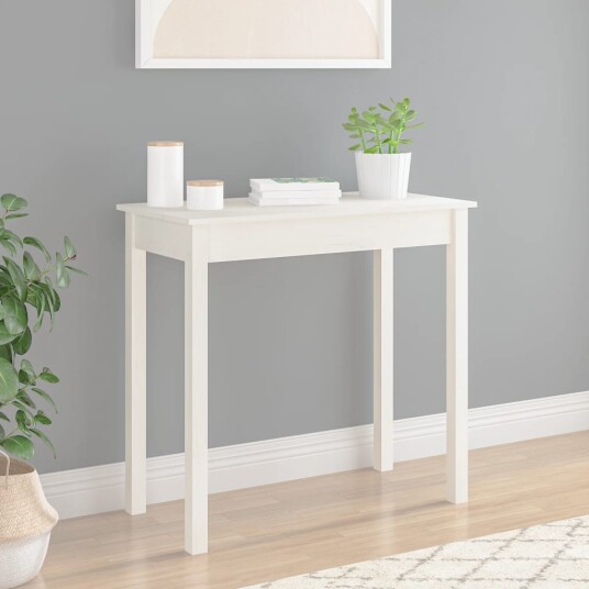 vidaXL Konsollbord hvit 80x40x75 cm heltre furu vidaXL Konsollbord hvit 80x40x75 cm heltre furu