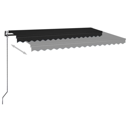 vidaXL Automatisk uttrekkbar markise 400x350 cm antrasitt