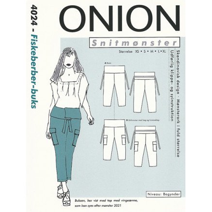 ONION Snittmønster 4024 Fiskeberberbukse Str XS XL