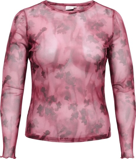 ONLY Carmakoma Carjungle L/S O Neck Top Jrs RUMBA RED 46 48