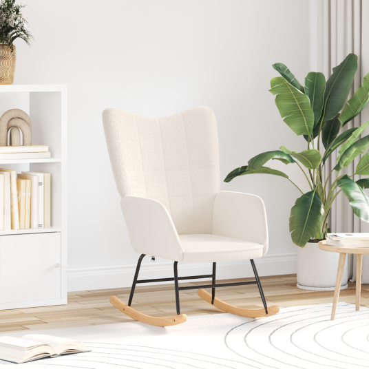 Avslappende stol Krem 61 x 78 x 98 cm stoff