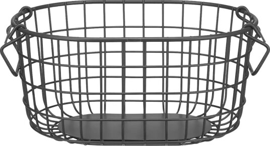 Blomus Storage Basket   14 X 29 X 21 Cm   Kago   Anthracite   Grey   L 21.5CM