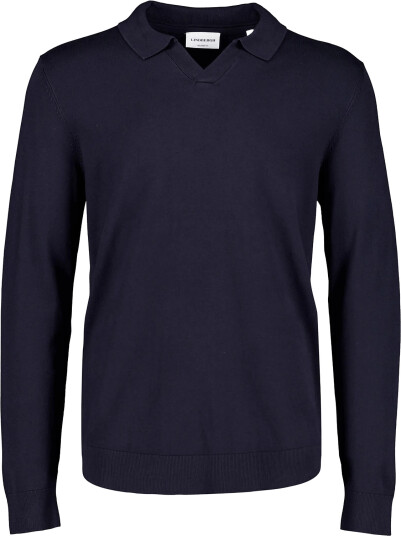 Lindbergh Soft Viscose Blend V Neck Polo Navy XXL