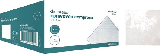 Klinion kompress 10x10cm 4lag usteril 100 stk Klinion kompress 10x10cm 4lag usteril 100 stk